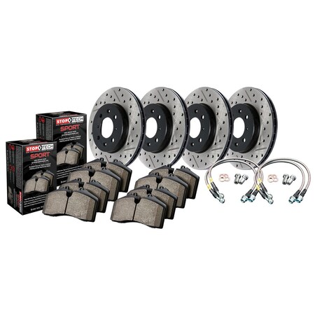 Centric Parts Sport Brake Kit 4 Wheel Drilled/Slotted, 978.63003 978.63003